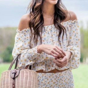 Helen Owen x Aqua Floral Smocked Top